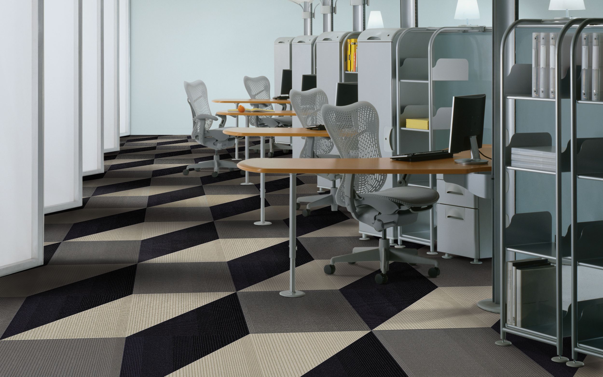 Interface Tectonics carpet tile in cubicle workspace  image number 1